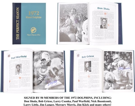 Miami Dolphins 1972 Perfect Season Team Signed Coffee Table Book